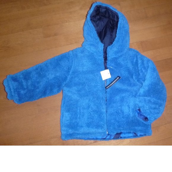 Baby Toddler Boys POLAR BEARS Reversible Sherpa Puffer Coat Size 18 Months NWT - Picture 3 of 3